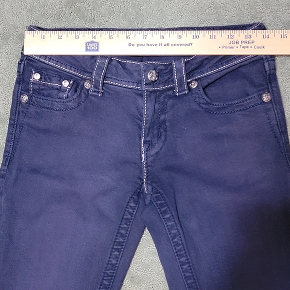 Miss Me Boot Cut Cross Embellished Bling Dark Wash Denim Jeans Womens Size 27 - Picture 10 of 13